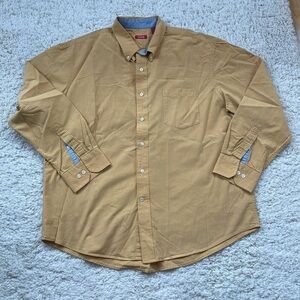 Men’s Izod Orange Plaid Shirt | Size XL